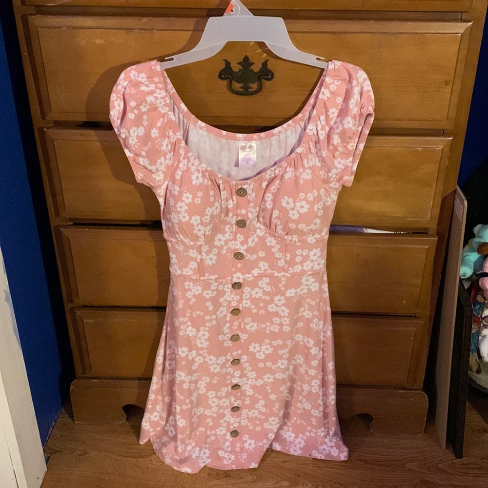 Pink flower printed shirt